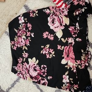 Black Floral Skirt